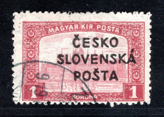 RV 162 ; 1 koruna červená Šrobárův přetisk - zkoušeno Gilbert, Vrba 