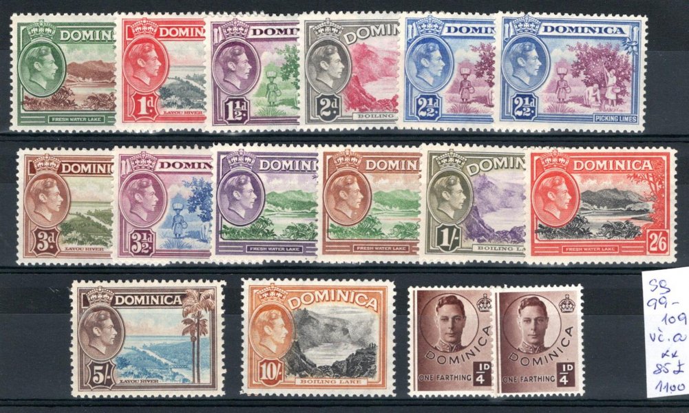 Dominica - SG. 99 - 109 včetně a, Jiří, 85 L