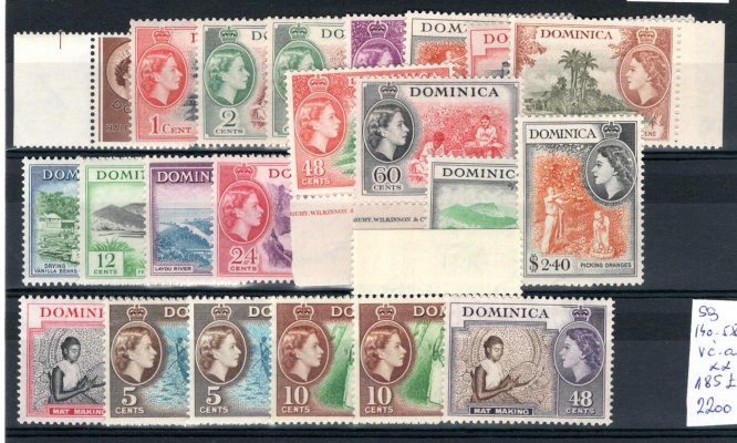 Dominica - SG. 140 - 58, + a, Alžběta, 185 L