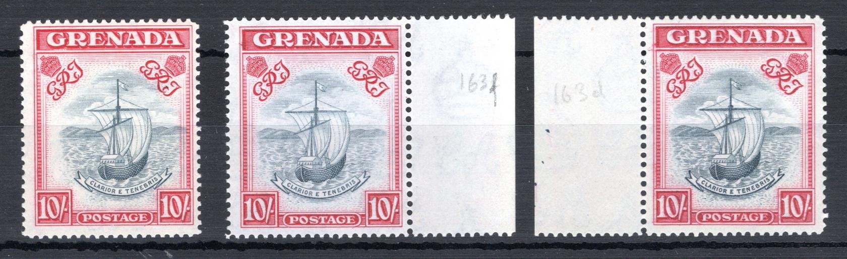Grenada - SG. 163 b,d,e, výplatní, 490 L