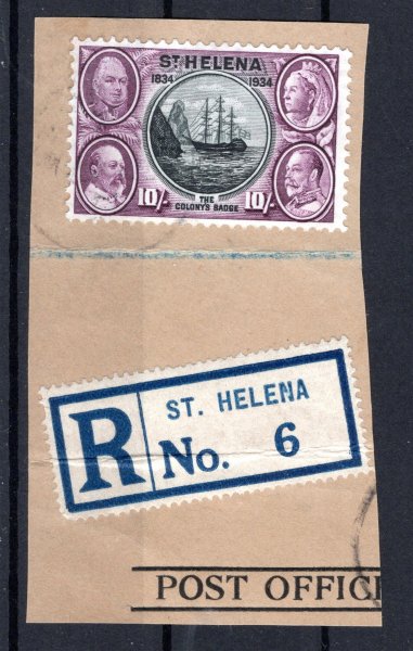 St. Helena - SG. 123 na výstřižku, 350 L