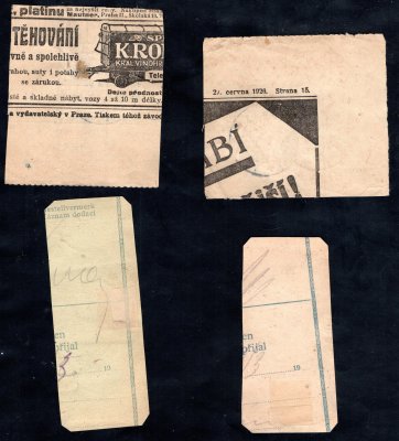 sestava celistvost- ; i letecké, novinová páska, balíkové ústřižky, půlené známky, sestava obsahuje první použité příležitostní  razítko použité v českoslovesnku - Sokolský slet ve Znojmě  -  zajímavé ,, ( celkem 12 foto) 