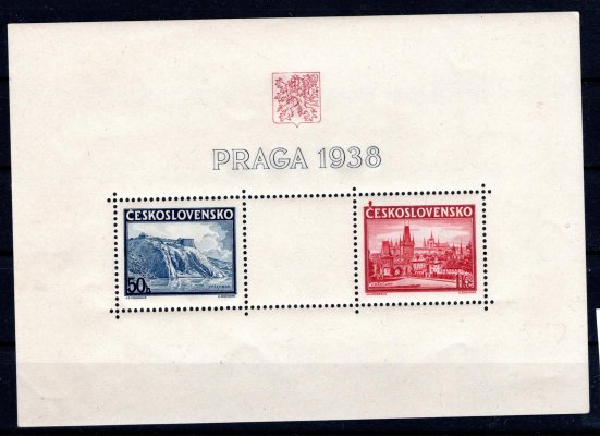 342 - 343 A Aršík - Praga 1938 - barevná skvrna nad 1 kč známka 