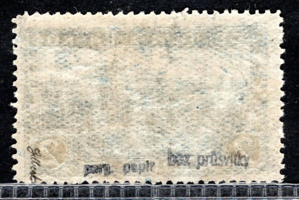 229 x, 2 Kč modrá bez průsvitky - pergamenový papír ( nově nazýváno - průsvitný papír) - zkoušeno Gilbert -  hledané 