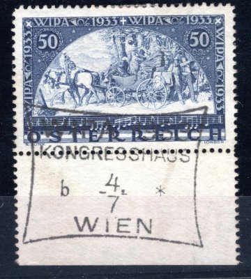 Rakousko - Mi. 555 A, s dolním okrajem, WIPA, příležitostné razítko 