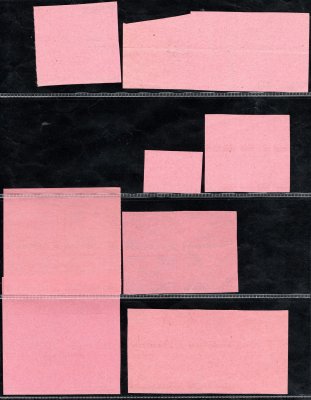 L 7 -  L 13 ZT, papír růžový, krásná sestava 4 bloků a známky v původních barvách, 1 x otisk šroubu, 2 x dvojitý tisk, zajímavé a hledané