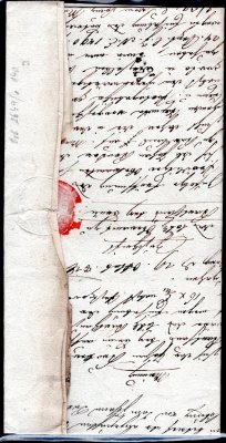 předznámkový  dopis z Vyškova, 27.10. 1828, chybí pečeť