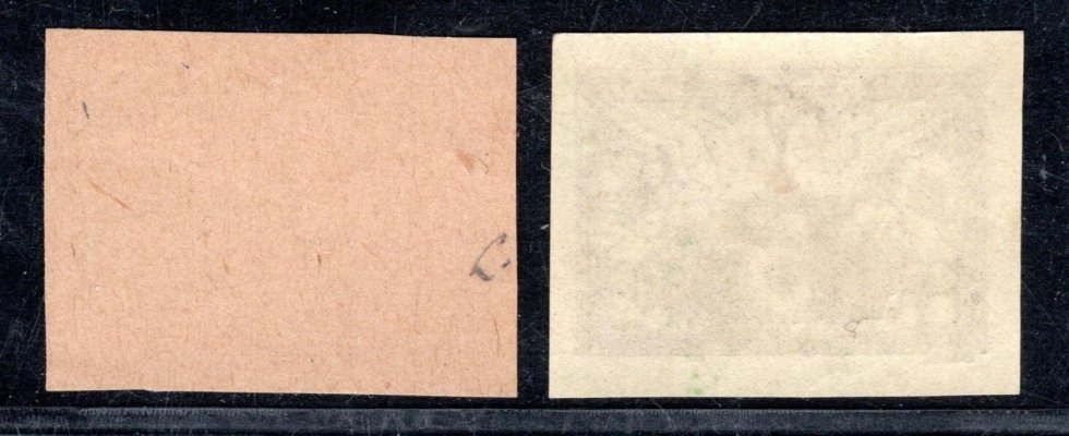 ZT 2 ; 5 h fialová na hnědém papíru bez lepu a známkovém papíru s lepem 