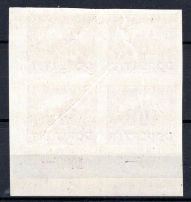 DL 27 ; 100 / 1000 h modrofialová Hradčany  - rohová 4- blok s počítadly - vrásky v papíru 