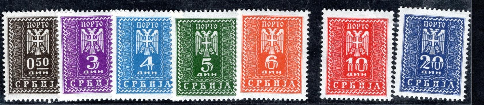 Srbsko - Mi. D  16 - 22, doplatní, kompletní  řada, hledané