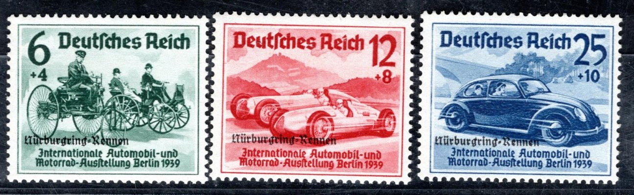 DR - Mi. 695 - 7, výstava automobilů, přetisk Nürburgring,  kompletní svěží řada