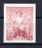Zkusmý tisk nevydané známky s nevydanou hodnotou 1 Kč  v červené barvě - nezoubkovaná 