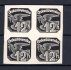 Novinové 1937 ; ZT NV 19 ;  4 -blok 12 hal v černé barvě na křídovém papíru ( jedná se o skutečně pravý černotisk, nejedná se o tak nazývaný Žampachův dotisk často nabízený) 