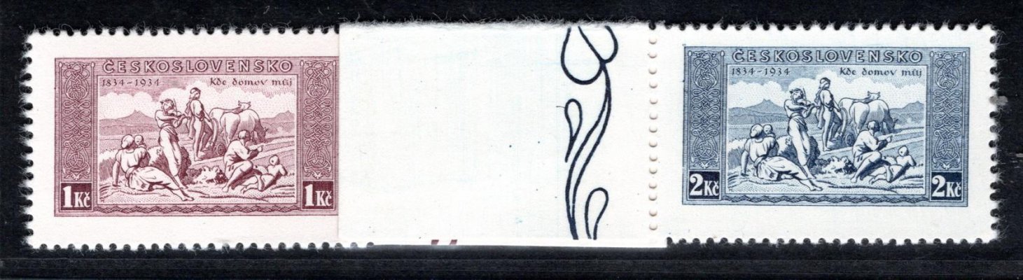 283 - 4, KDM, známky z aršíku s okrajem