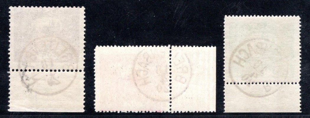 sestava 3 ks, krajových známek s jednokruhovým razítkem BREITENBACH s ochoty, 2 x s počítadly, hezké