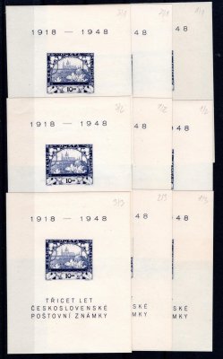 497 A, výročí poštovní známky, kompletní sestava aršíkových polí