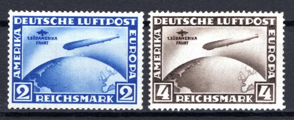DR - Mi. 438 - 9 X, Zeppelin, Südamerika-fahrt, svěží, hezká, hledaná serie, 438 zk. Schlegel BPP, kat. 4000,-