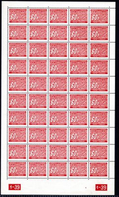 DL 7,  PA (50), červená 60 h,  DČ 1-39, y-x, hledané, katalog cenu pro tuto variantu neuvádí