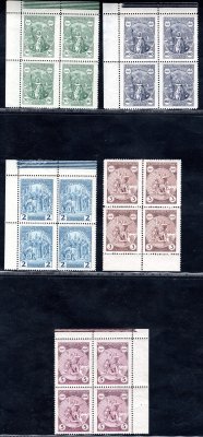 243 - 7, sv. Václav, krajové, nebo rohové 4 bloky, 4 x s bordurou