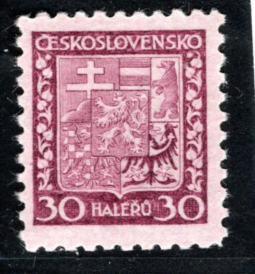 252x, pergamenový papír, státní znak, fialová 30 h, zk. Gi