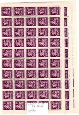 102,  PA (100), den poštovní známky, TD 1,3,4, v polovině přeložené