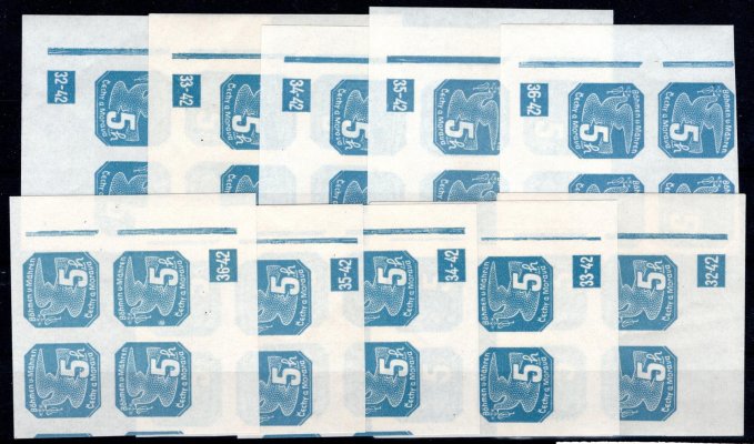 NV 2, novinové, L + P, dolní rohové 4 bloky s DČ 19-40/28-42,  modrá 5 h