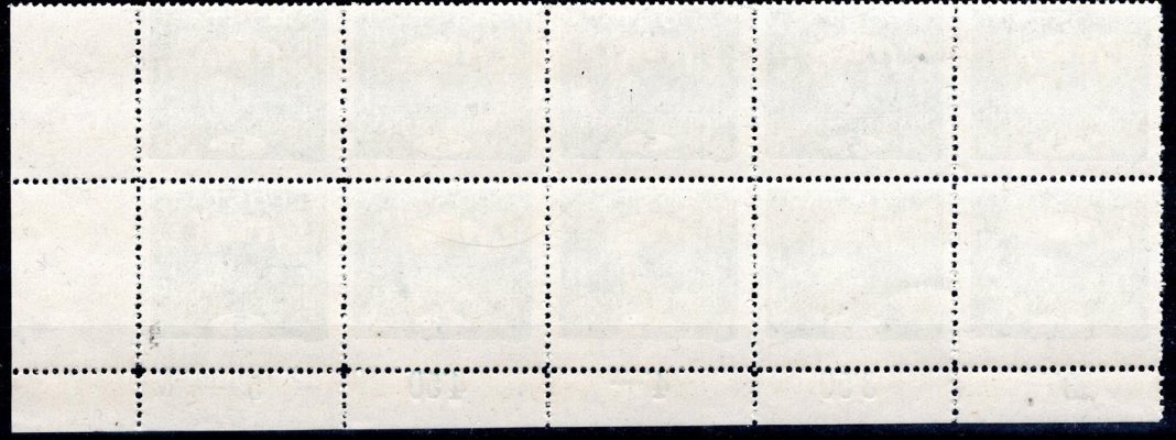 4 Ca, typ II, pravý dolní rohový 10-ti blok s počítadly a DZ - IV, tmavě modrozelená 5 h