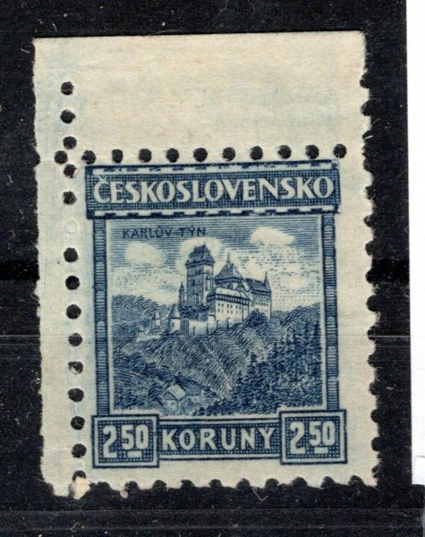 215 P 8, Karlštejn, modrá 2,50, levý horní roh