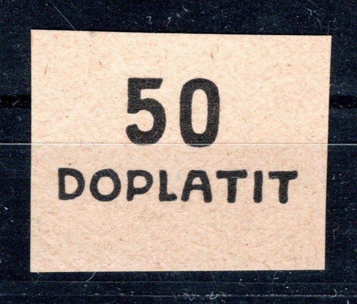 ZT přetisku "50 DOPLATIT" otisk na lístku papíru (4 scany), 1 x pouze obtisk, zk. Kva