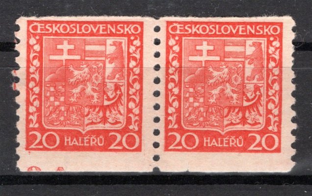 250, státní znak, červená 20 h, dvoupásky s částí DČ 2 a 2A (4 scany)