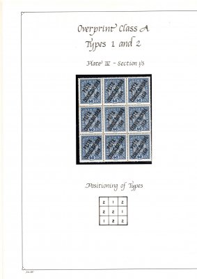 44 ; 60 h modrá na albovém listu s určenými typy; 9 - ti blok 