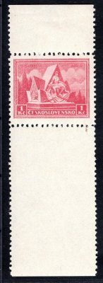 289 - Krnovský padělěk ke škodě pošty - krajová známka s horním a dolním okrajem, dřívko 