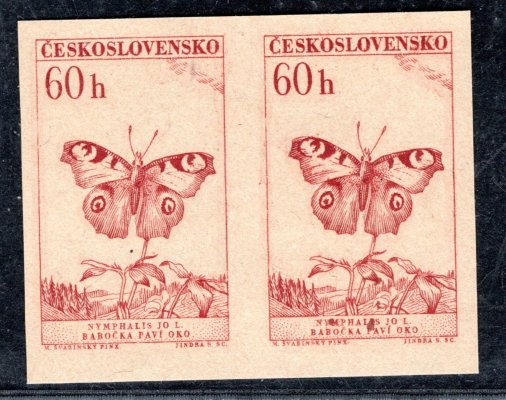1221 ZT, motýli, nezoubkovaná dvoupáska, 60 h v barvě hnědočervené, zk. Gi