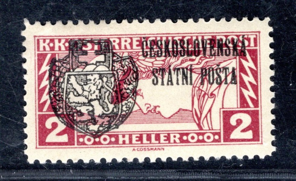 RV 41,  II. Pražský přetisk,  obdélník, hnědočervená 2 h, zk. Tri, Vr