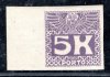 5 koruna Doplatní nevydaná :  Rakousko  Michel P 45 nezoubkovaná fialová, na lepové straně tisková modrá barva  - luxusní krajový kus ! vzácné ! 