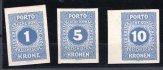 Rakousko - Mi. P 55 - P 57 - stříhané rakouské známky Porto ; Pofis 80 - 82 - pěkné střihy 