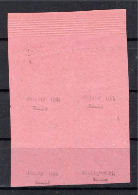 254 ZT, papír růžový, krajový 4 blok s bordurou, 3 Kč, zk. Ka