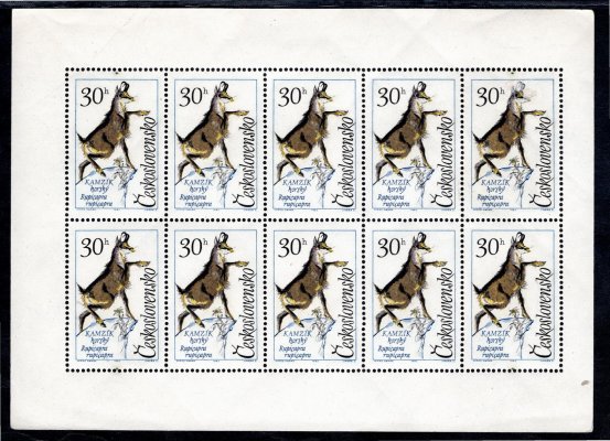 1347; PL (10) desetiblok 30 h -Zvířeba; 1963 - deska B, dřívko v papíru