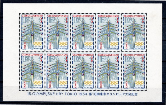 1397; PL (10) desetiblok 1,2 Kčs - Tokio; 1964 - deska A