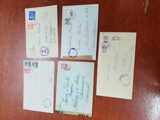 5 x dopis do ciziny - všechny s cenzurou ! 