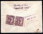 R dopis malého formátu z Levoče, 12/V/20, vyplacený na zadní straně 2 x 50 h fialová do USA s příchozím razítkem