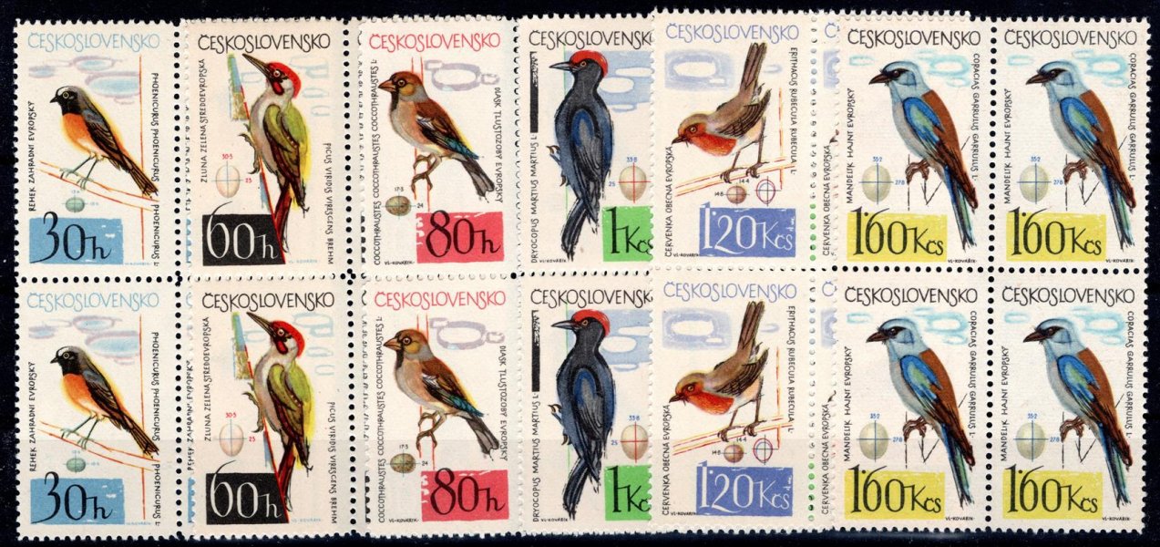 1401 - 1406   ; kompletní série  4 - bloků  ; Ptáci 
