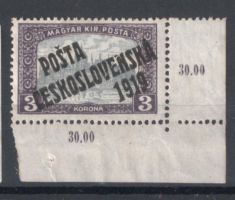 116 ; 3 koruna Parlament Typ I , drobné ohyby v papíru, ZP 100 s počítadly, zk. Darmietzel 