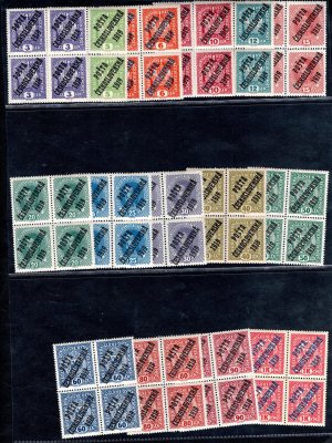 33 - 47 ; kompletní série základních 4- bloků - spojené typy 