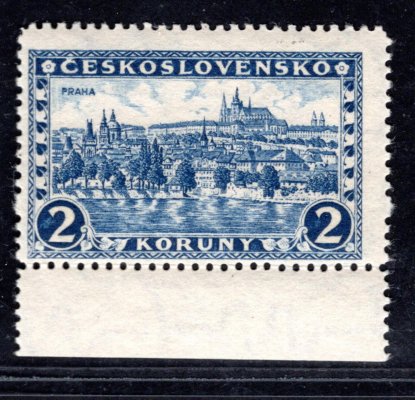 225 x P5 - 2 koruna modrá, pergamenový papír, krajový kus - zkoušeno Karásek  