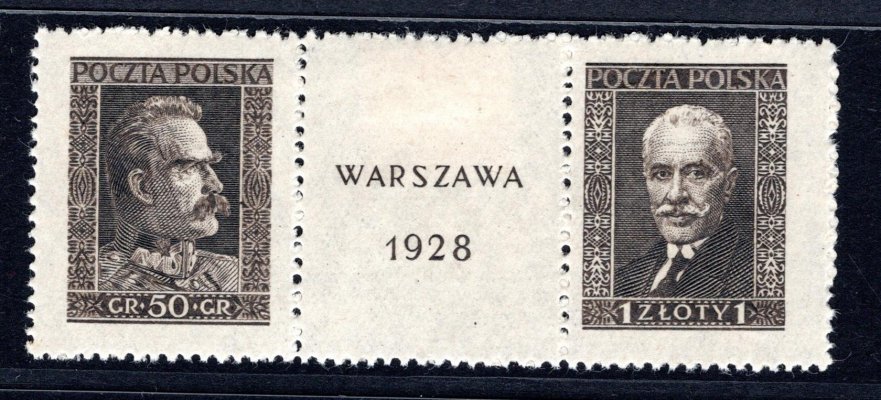 Polsko - Mi. 254 - 5 známky z aršíku - spojka, nálepka pouze na prostředním kupónu, katalog pro ** 340,- Eu