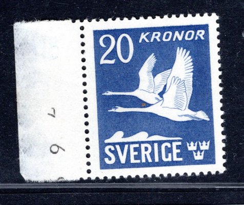 Švédsko - Mi. 290 B  krajová známka 20 Kr modrá , katalog 130,- Eu