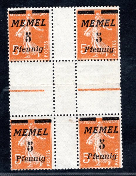 Memel - Mi. 52 HZ, přeložený kříž