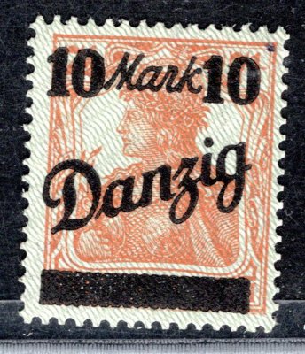 Danzig - Mi. 31 III, dvojitý podtisk !, hledané