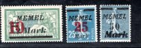 Memel - Mi. 121 - 3, přetisková řada